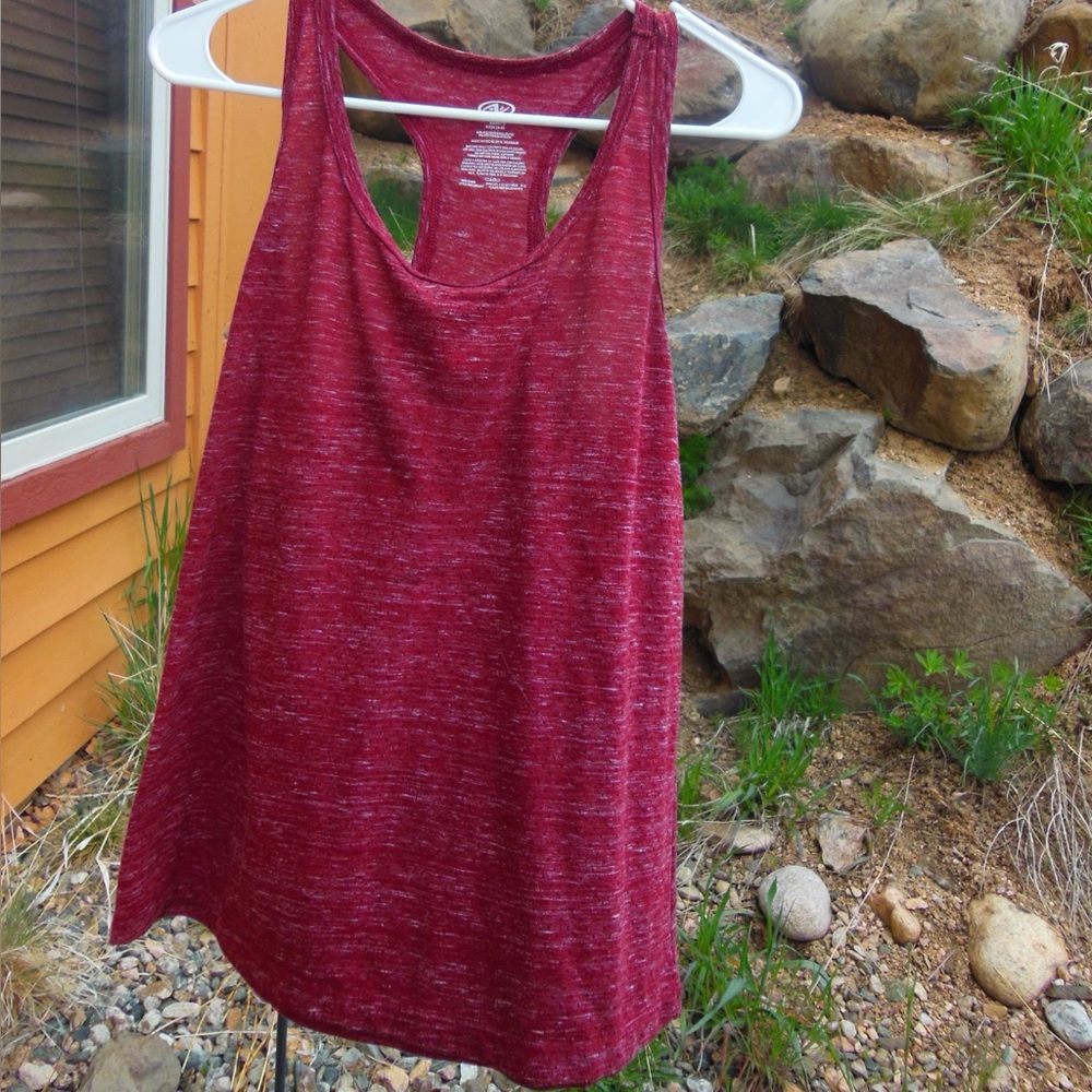 Red Racerback Tank Top with Scoop Neckline